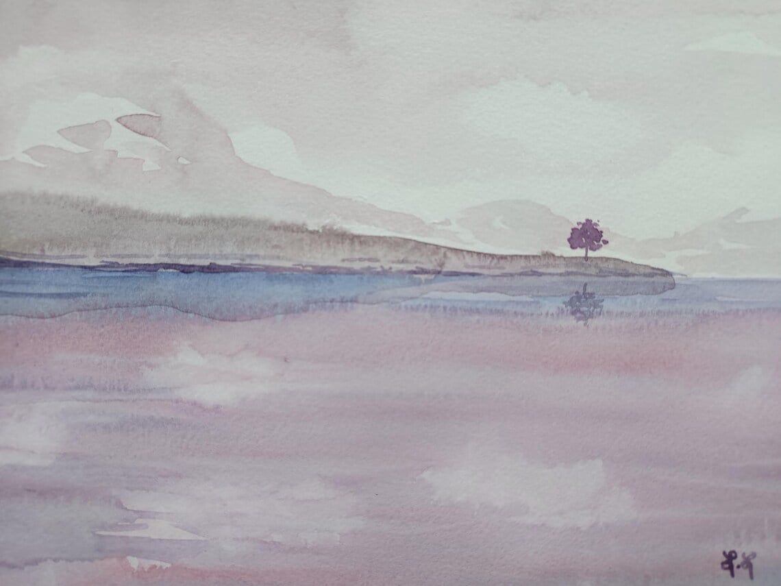Aquarelle ethnique femme indienne Abdhisarika