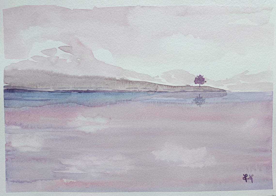Aquarelle ethnique femme indienne Abdhisarika