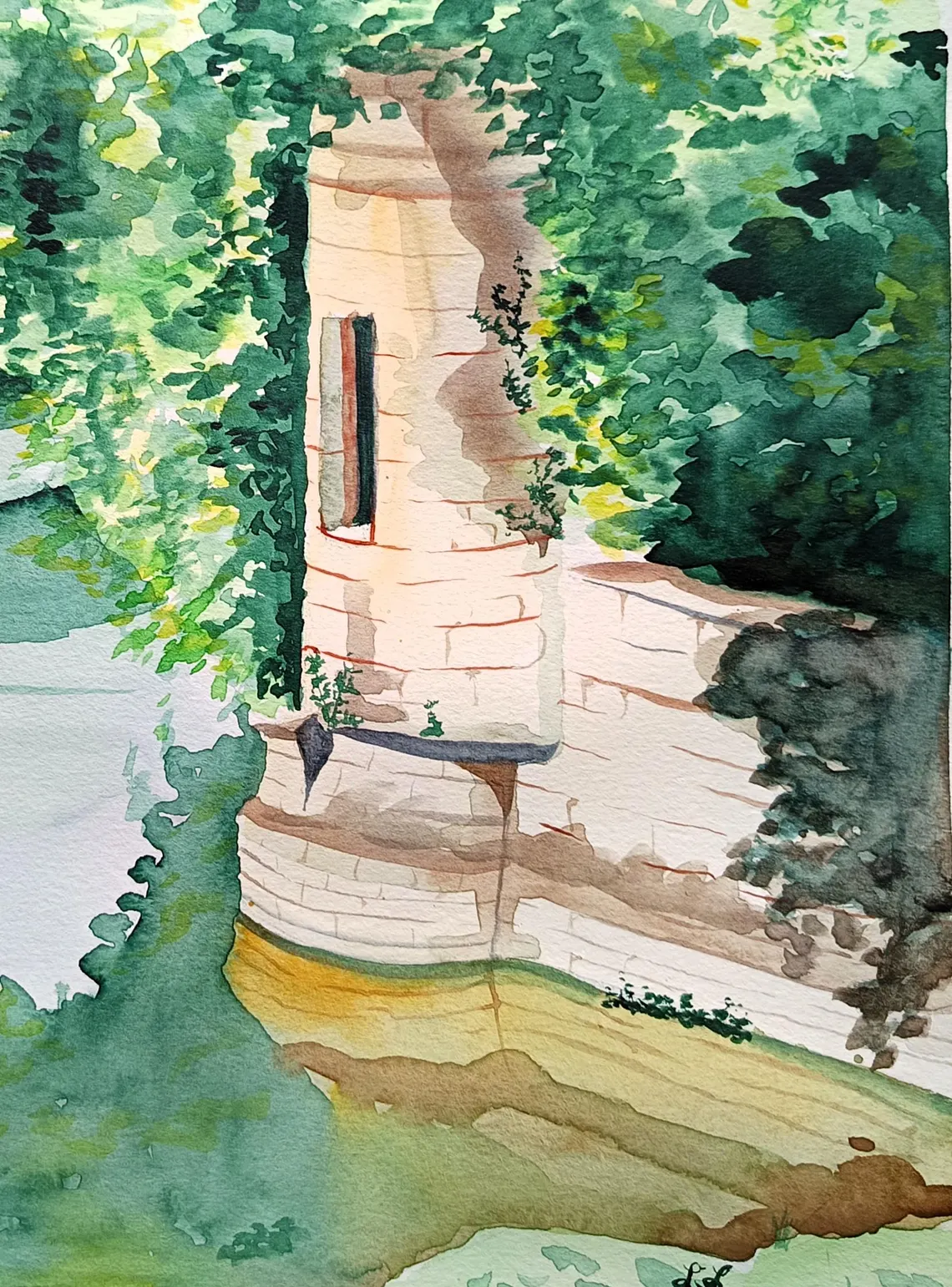 Aquarelle ethnique femme indienne Abdhisarika