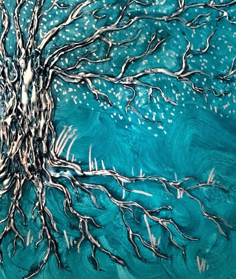 Tableau en relief, décoration murale en relief, 'Arbre de vie'