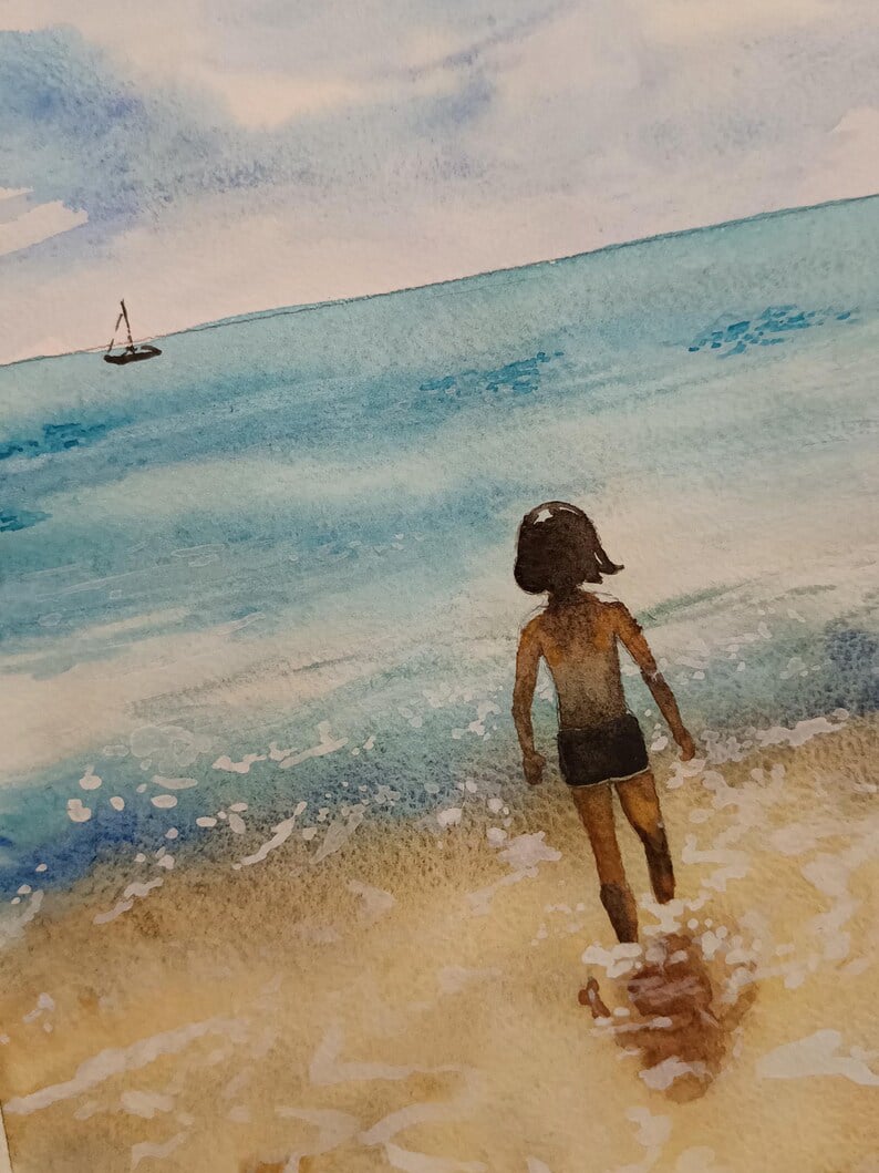 Aquarelle ethnique femme indienne Abdhisarika