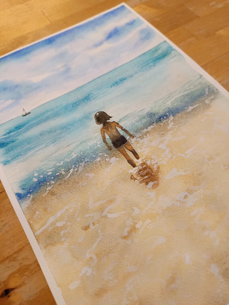 Aquarelle ethnique femme indienne Abdhisarika