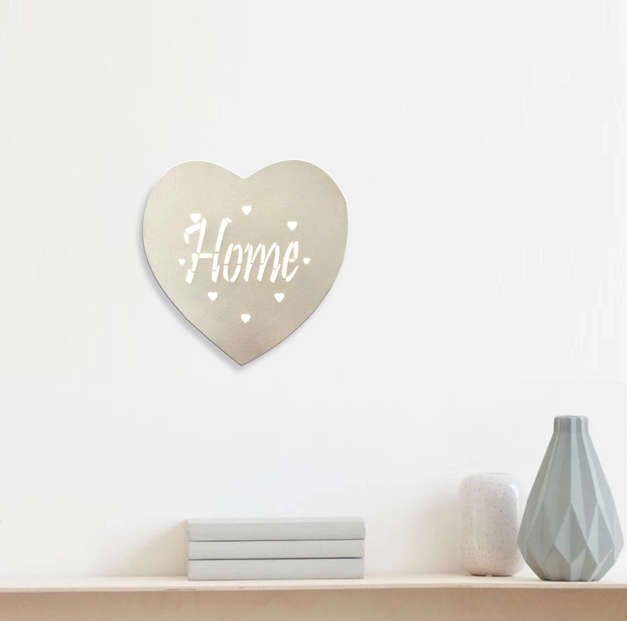 Tableau en forme de coeur avec LED, Home, décoration murale